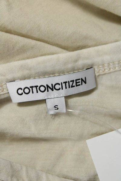 Cotton Citizen Women Basic T-Shirt Beige Supima Cotton Short Sleeve Size S