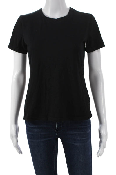 Cotton Citizen Womens Basic Black Supima Cotton Short Sleeve T-Shirt Size S