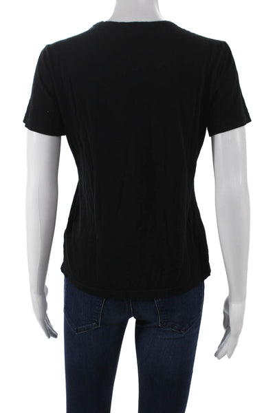 Cotton Citizen Womens Basic Black Supima Cotton Short Sleeve T-Shirt Size S