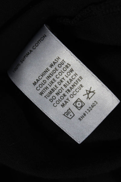 Cotton Citizen Womens Basic Black Supima Cotton Short Sleeve T-Shirt Size S