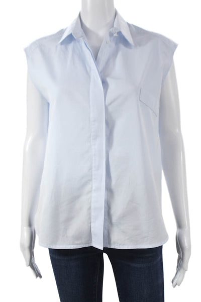 Andrea Lev Women Basic Cotton Sleeveless Collared Button Blouse Size 34