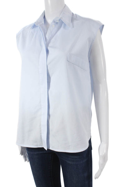 Andrea Lev Women Basic Cotton Sleeveless Collared Button Blouse Size 34