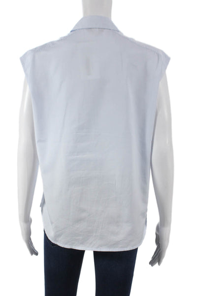 Andrea Lev Women Basic Cotton Sleeveless Collared Button Blouse Size 34
