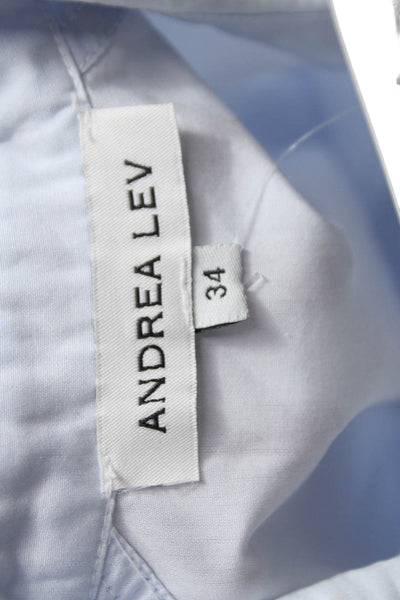 Andrea Lev Women Basic Cotton Sleeveless Collared Button Blouse Size 34