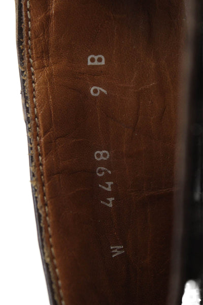 Ralph Lauren Womens Crocodile Bow Accent Flats Brown Size 10