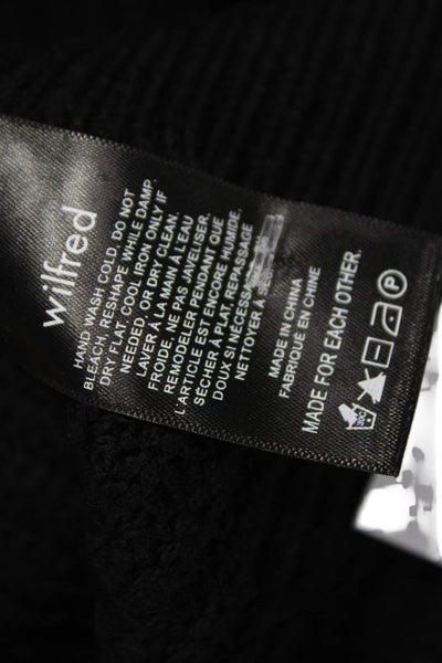 Wilfred Women Pullover Sweater Black Merino Wool Mock Neck Long Sleeve Size XS