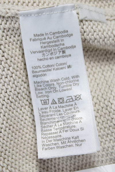 J Crew Women Turtleneck Pullover Sweater Ivory 100% Cotton Long Sleeve Size S