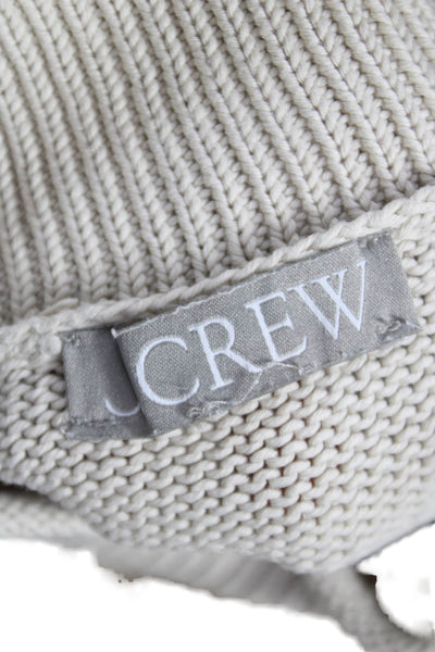 J Crew Women Turtleneck Pullover Sweater Ivory 100% Cotton Long Sleeve Size S