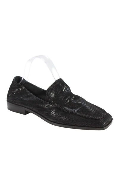 Dolce Vita Womens Textured Suede Slip On Loafers Shoes Black Size 9