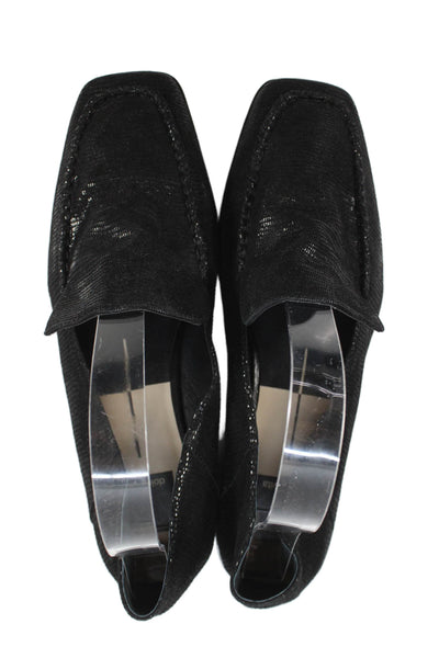 Dolce Vita Womens Textured Suede Slip On Loafers Shoes Black Size 9