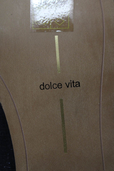 Dolce Vita Womens Textured Suede Slip On Loafers Shoes Black Size 9