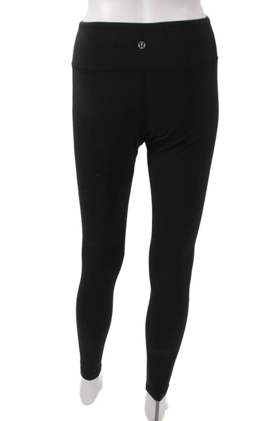 Lululemon Women Black Ankle Leggings Polyester Blend Size 10