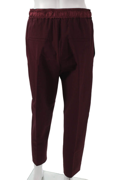 Marella Womens Ankle Pants Red Drawstring Polyester Size 2