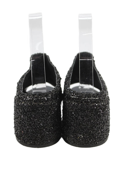 MM6 Maison Margiela Womens Embellished Open To Heels Black Size 35 5