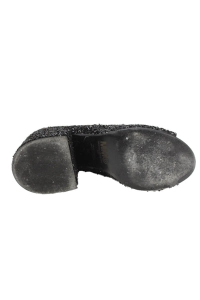MM6 Maison Margiela Womens Embellished Open To Heels Black Size 35 5