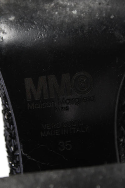 MM6 Maison Margiela Womens Embellished Open To Heels Black Size 35 5