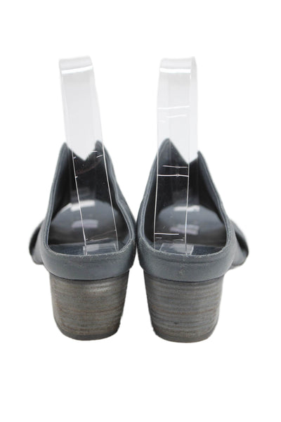 Officine Creative Womens Leather Open Toe Heels Blue Size 36 6
