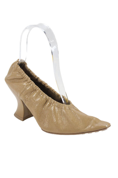 Bottega Veneta Womens Square Toe Heels Beige Size 34 4