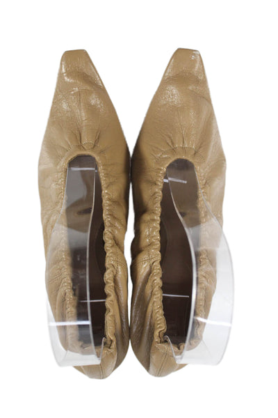 Bottega Veneta Womens Square Toe Heels Beige Size 34 4