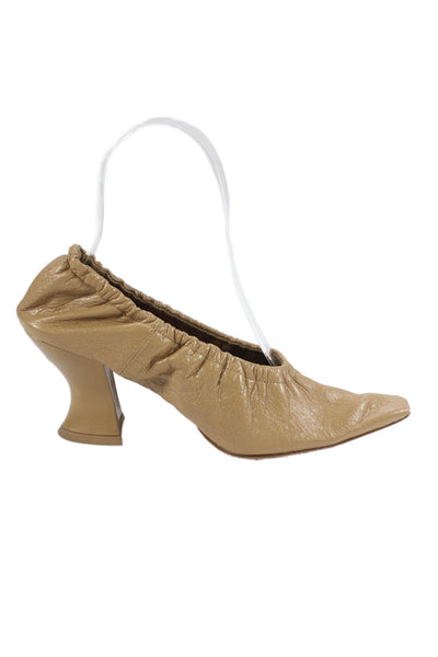 Bottega Veneta Womens Square Toe Heels Beige Size 34 4