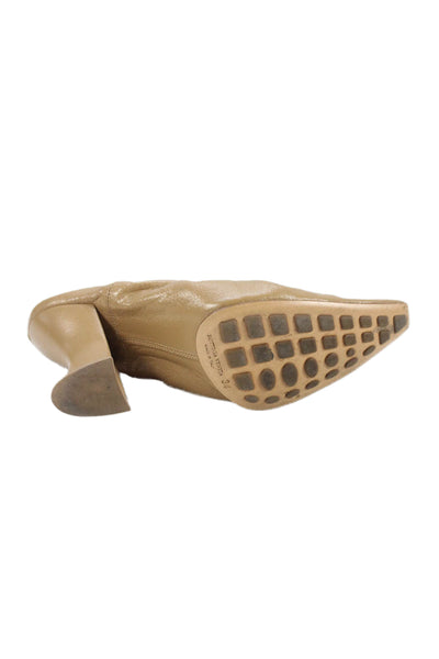 Bottega Veneta Womens Square Toe Heels Beige Size 34 4