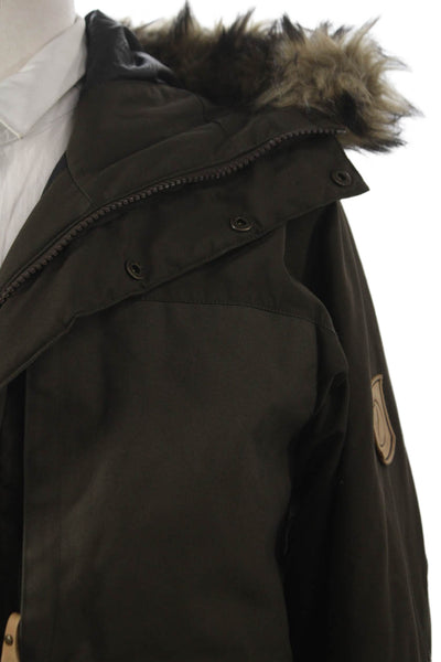 Fjall Raven Mens Parka Green Snap Outdoor 65%Poly 35%Cotton Size S
