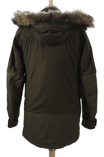 Fjall Raven Mens Parka Green Snap Outdoor 65%Poly 35%Cotton Size S