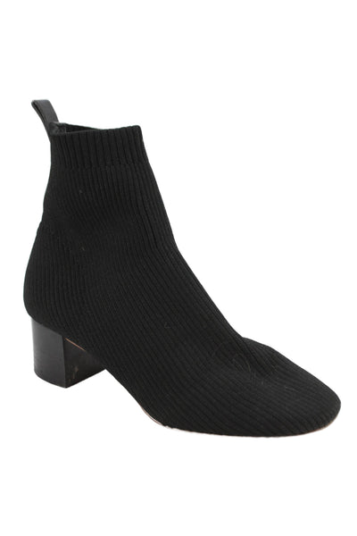 Everlane Women's Round Toe Block Heel Pull-On Ankle Boots Black Size 7