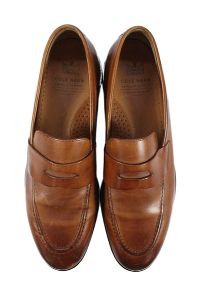 Cole Haan Men's Leather Slip-On Loafers Shoes Brown Size 12