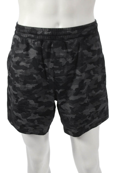 Lululemon Mens Athletic Camouflage Drawstring Shorts Black Size XL