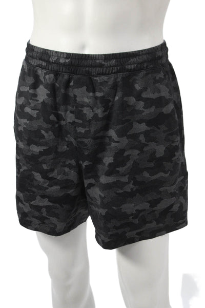 Lululemon Mens Athletic Camouflage Drawstring Shorts Black Size XL
