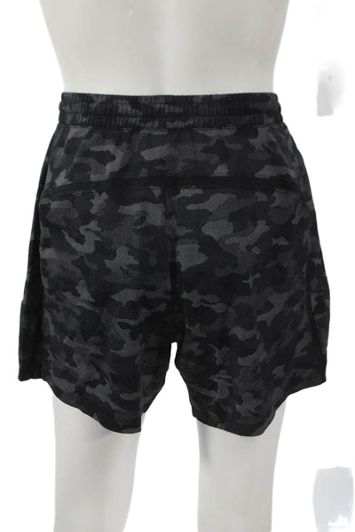 Lululemon Mens Athletic Camouflage Drawstring Shorts Black Size XL