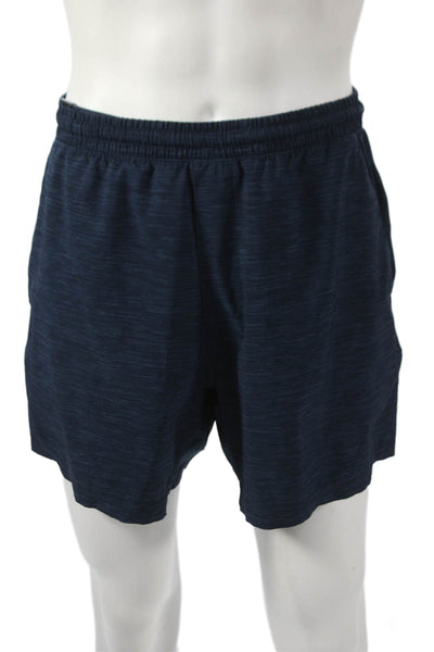 Lululemon Mens Athletic Blue Striped Drawstring Shorts Size XL