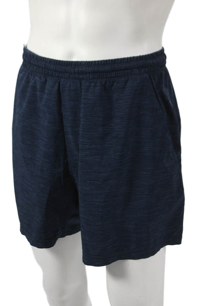 Lululemon Mens Athletic Blue Striped Drawstring Shorts Size XL