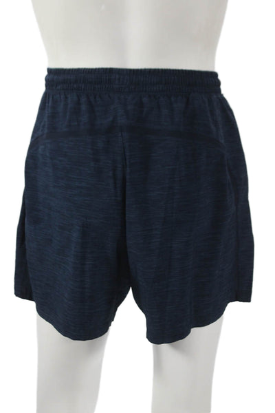 Lululemon Mens Athletic Blue Striped Drawstring Shorts Size XL
