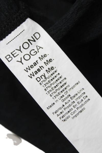 Beyond Yoga Women Cropped Tank One Shoulder Sleeveless Black Polyester Size S