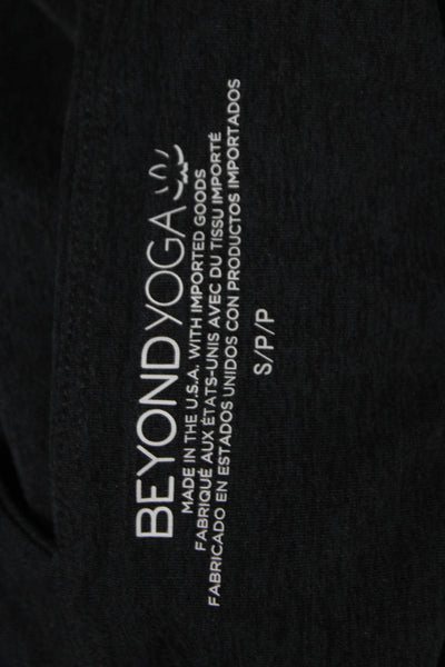 Beyond Yoga Women Cropped Tank One Shoulder Sleeveless Black Polyester Size S