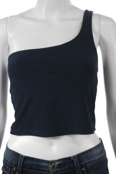 Beyond Yoga Womens One Shoulder Cropped Tank Blue Polyester Size S