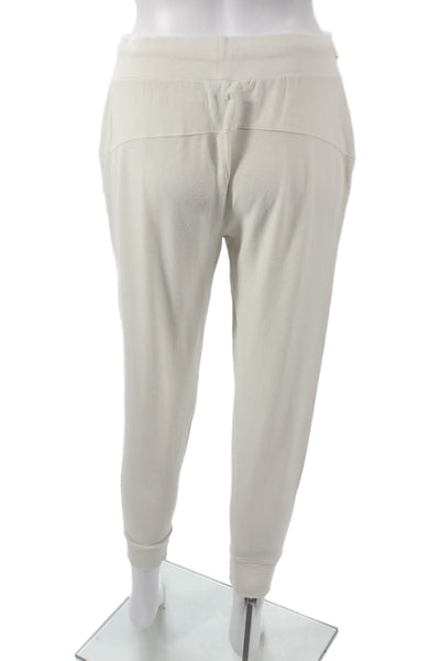 Cuyana Women Jogger Pants Ivory Organic Pima Cotton Drawstring Size S