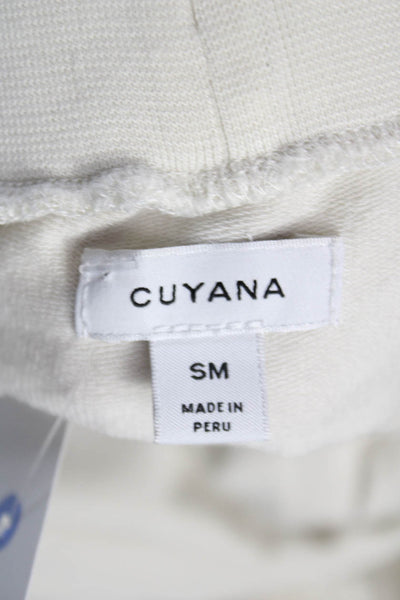 Cuyana Women Jogger Pants Ivory Organic Pima Cotton Drawstring Size S