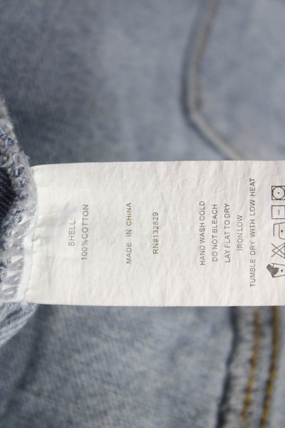 Superdown Women Basic Jacket Blue Long Sleeve Button 100% Cotton Size S