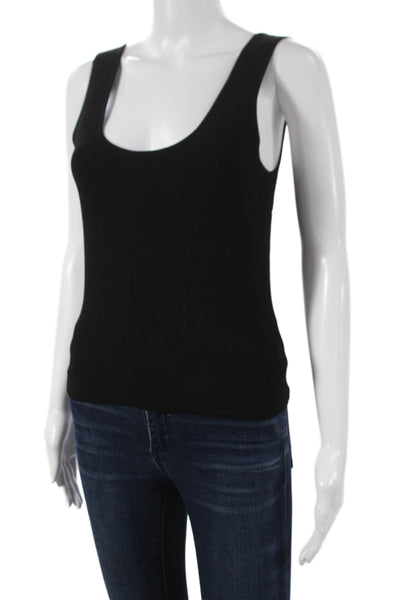 Vince Womens Sleeveless Basic Tank Black Viscose Scoop Neck Petite Size S