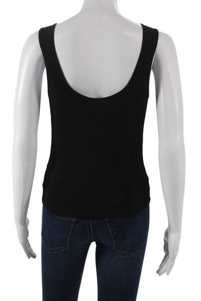 Vince Womens Sleeveless Basic Tank Black Viscose Scoop Neck Petite Size S