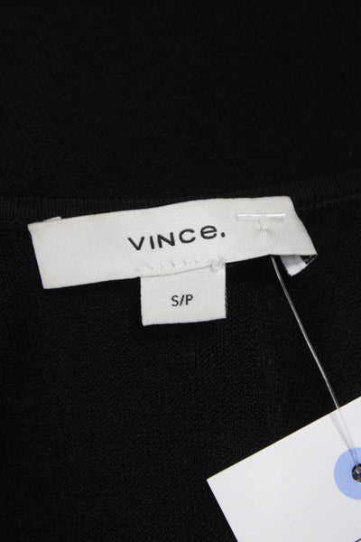 Vince Womens Sleeveless Basic Tank Black Viscose Scoop Neck Petite Size S