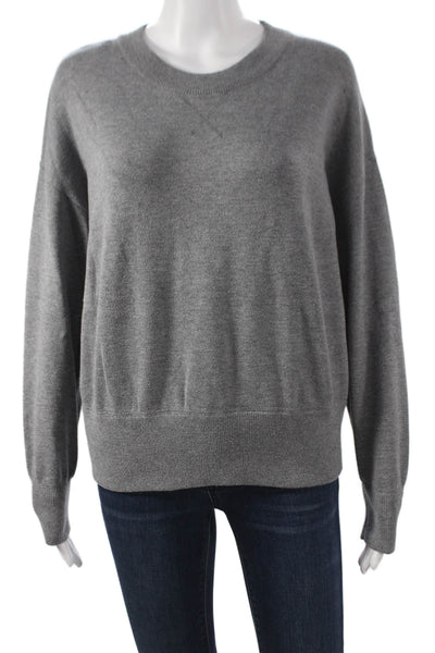 Zara Womens Pullover Crew Neck Long Sleeve Gray Solid Size S