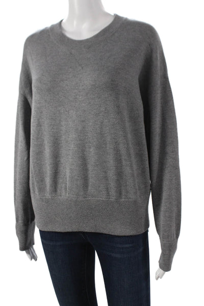 Zara Womens Pullover Crew Neck Long Sleeve Gray Solid Size S