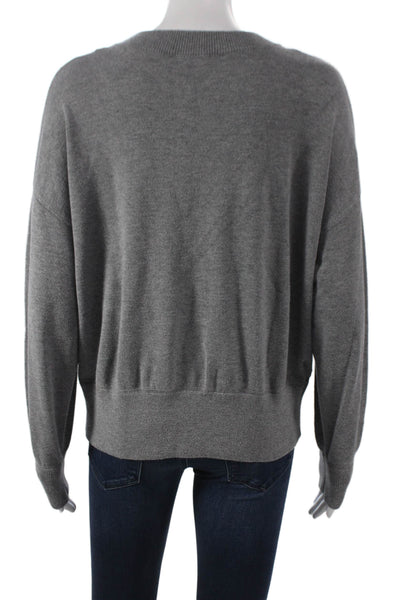 Zara Womens Pullover Crew Neck Long Sleeve Gray Solid Size S