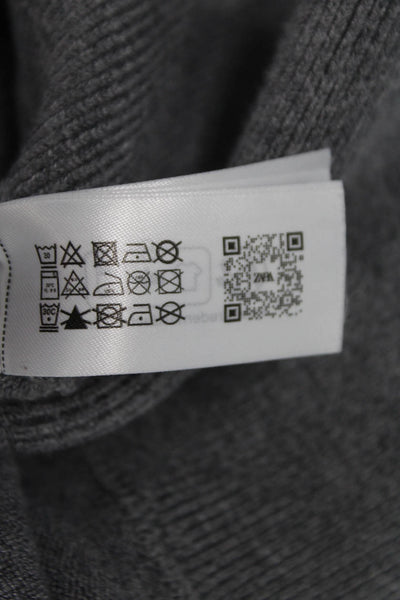 Zara Womens Pullover Crew Neck Long Sleeve Gray Solid Size S