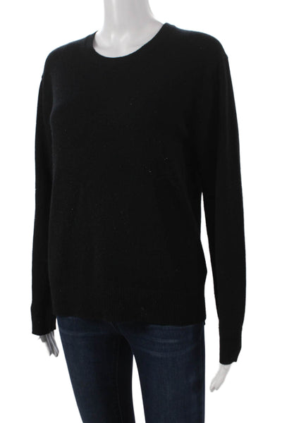 Everlane Women Pullover Black Recycled Cashmere Blend Crew Neck Size S