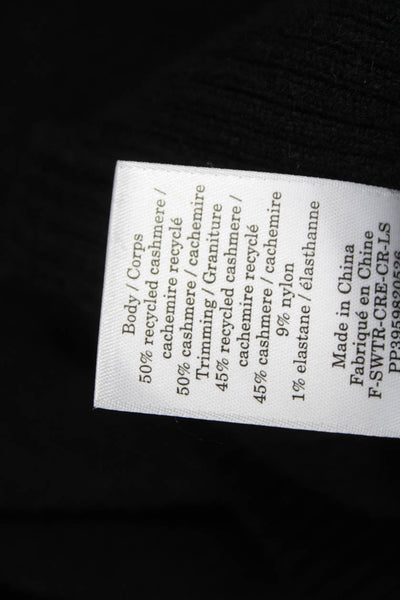 Everlane Women Pullover Black Recycled Cashmere Blend Crew Neck Size S
